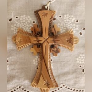 Olive Wood ✝️ Cross from Holy Land Jerusalem